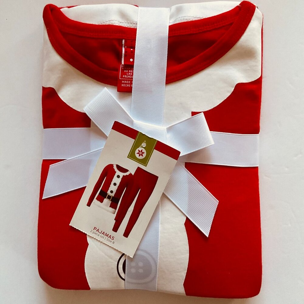TARGET Girl's 2 Pc Red Santa Christmas Pajamas NWT Size 8